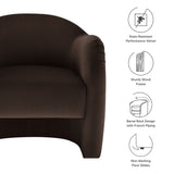 Linus Performance Velvet Accent Chair in Chocolate Brown