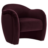 Linus Performance Velvet Accent Chair in Mulberry