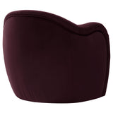Linus Performance Velvet Accent Chair in Mulberry