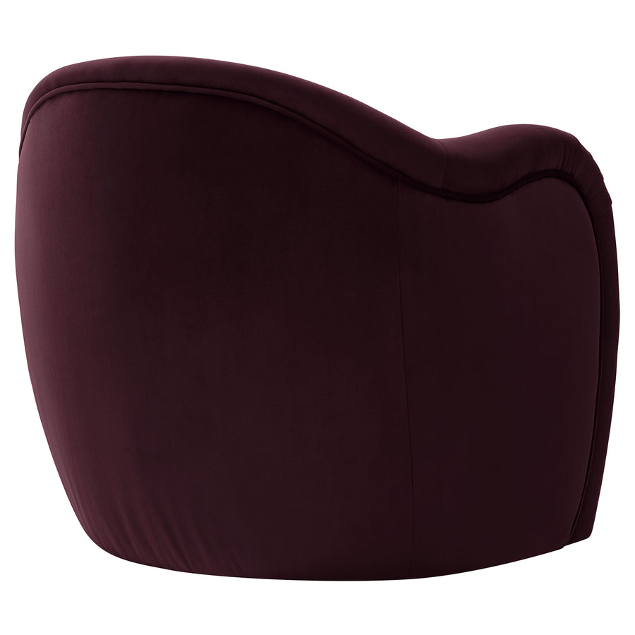 Linus Performance Velvet Accent Chair in Mulberry