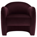 Linus Performance Velvet Accent Chair in Mulberry
