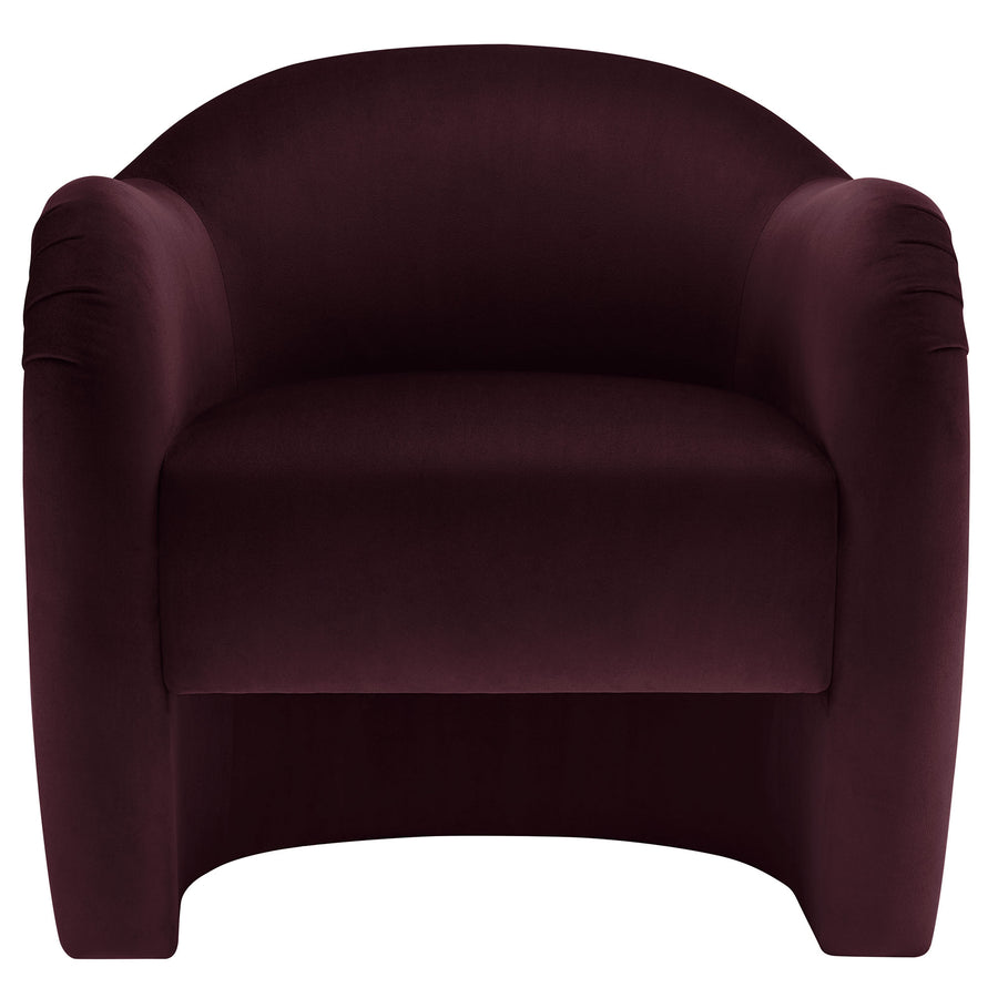 Linus Performance Velvet Accent Chair in Mulberry