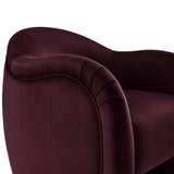 Linus Performance Velvet Accent Chair in Mulberry