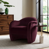 Linus Performance Velvet Accent Chair in Mulberry