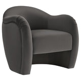 Linus Performance Velvet Accent Chair in Storm Gray
