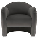 Linus Performance Velvet Accent Chair in Storm Gray