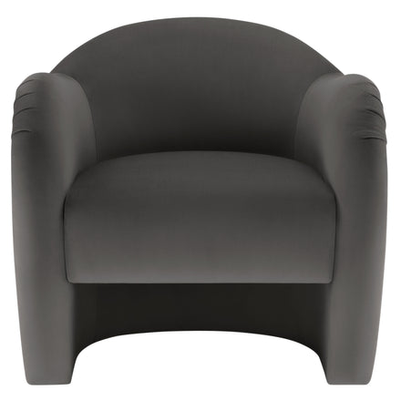 Compose Performance Velvet Accent Chair in Storm Gray
