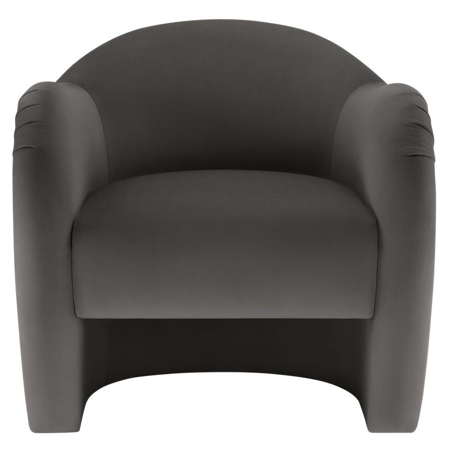 Linus Performance Velvet Accent Chair in Storm Gray