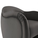 Linus Performance Velvet Accent Chair in Storm Gray