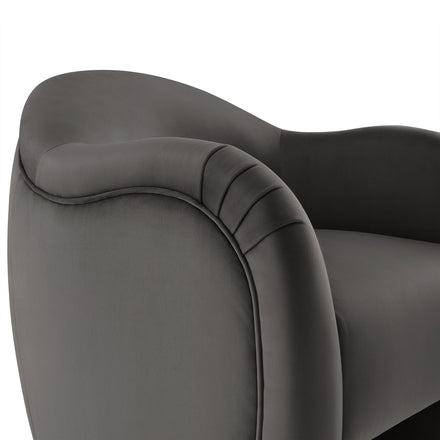 Compose Performance Velvet Accent Chair in Storm Gray
