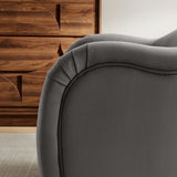 Linus Performance Velvet Accent Chair in Storm Gray