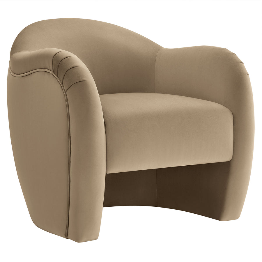 Linus Performance Velvet Accent Chair in Taupe