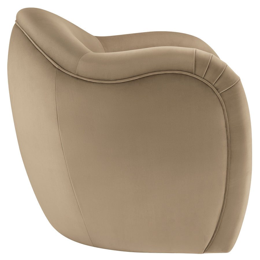 Linus Performance Velvet Accent Chair in Taupe