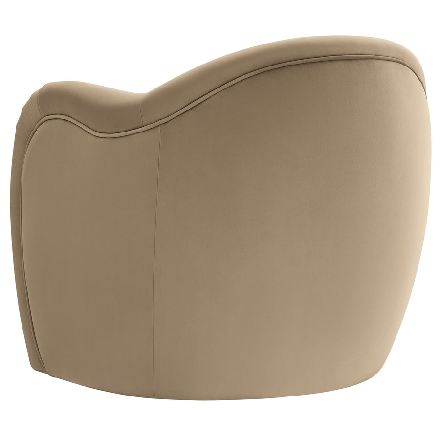 Linus Performance Velvet Accent Chair in Taupe