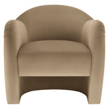 Linus Performance Velvet Accent Chair in Taupe