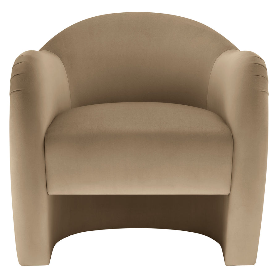 Linus Performance Velvet Accent Chair in Taupe