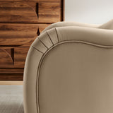 Linus Performance Velvet Accent Chair in Taupe