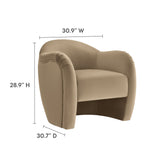Linus Performance Velvet Accent Chair in Taupe