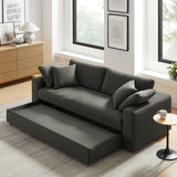 Linden Down Filled Overstuffed Sleeper Sofa in Gray