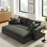 Linden Down Filled Overstuffed Sleeper Sofa in Gray