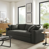 Linden Down Filled Overstuffed Sleeper Sofa in Gray
