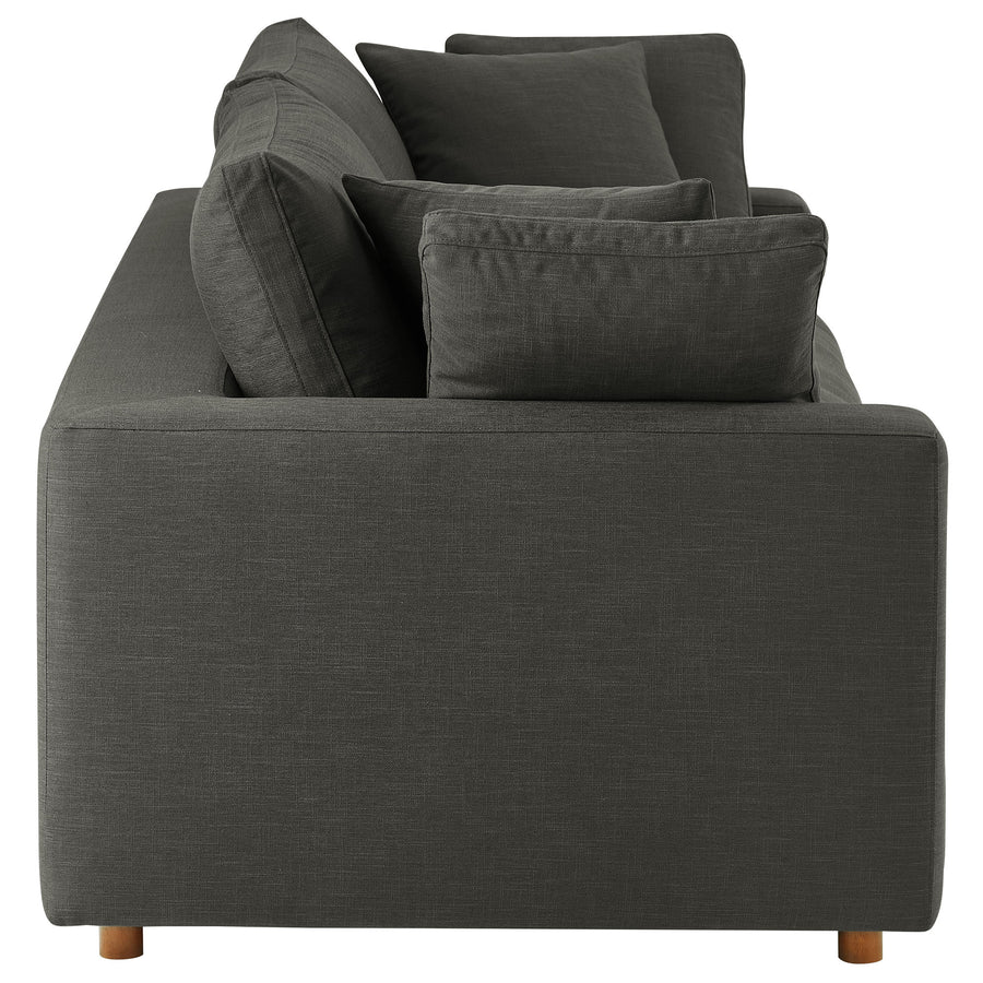 Linden Down Filled Overstuffed Sleeper Sofa in Gray