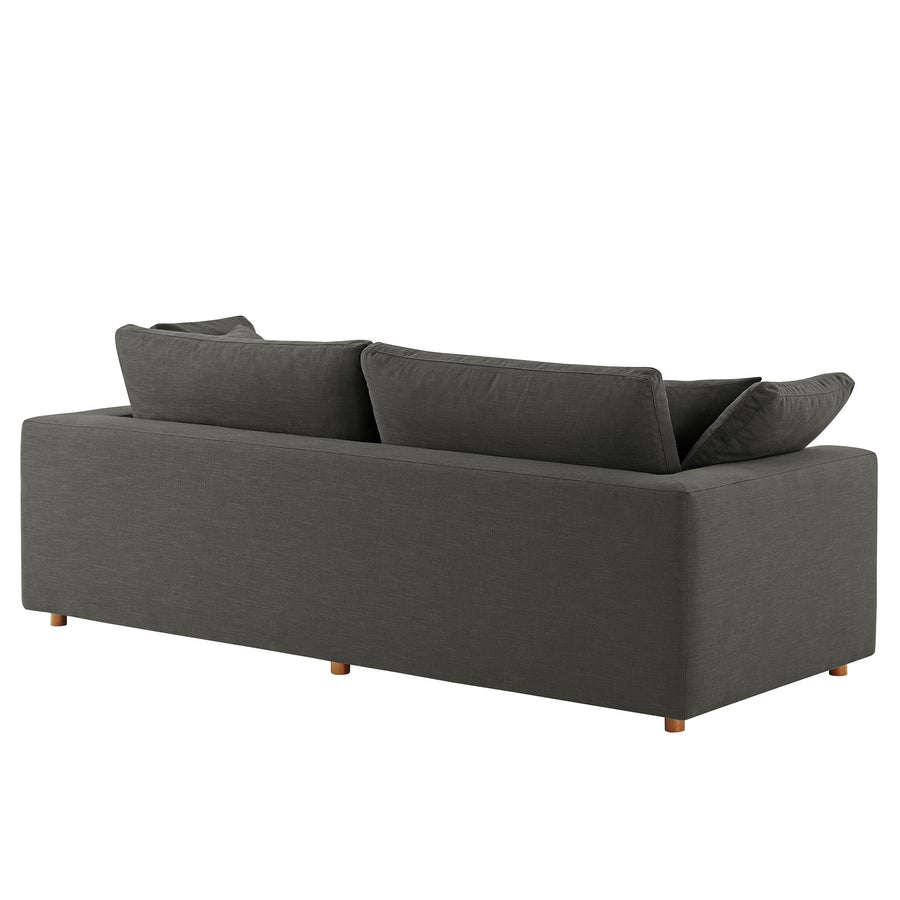 Linden Down Filled Overstuffed Sleeper Sofa in Gray