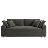 Linden Down Filled Overstuffed Sleeper Sofa in Gray