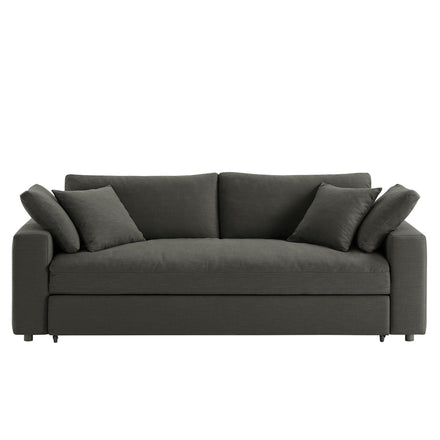 Commix Down Filled Overstuffed Sleeper Sofa in Gray