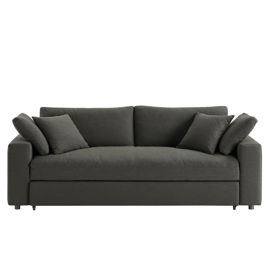 Linden Down Filled Overstuffed Sleeper Sofa in Gray