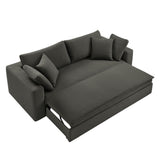 Linden Down Filled Overstuffed Sleeper Sofa in Gray