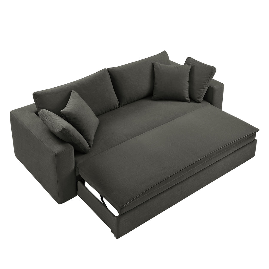 Linden Down Filled Overstuffed Sleeper Sofa in Gray