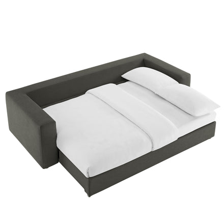 Commix Down Filled Overstuffed Sleeper Sofa in Gray