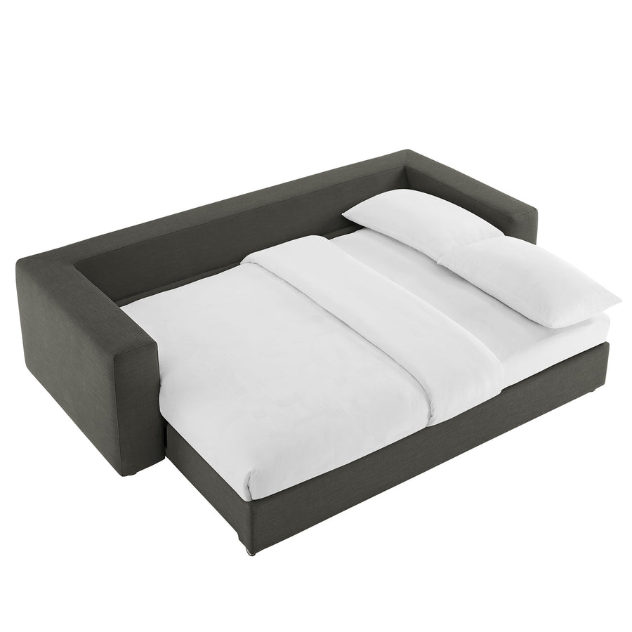 Linden Down Filled Overstuffed Sleeper Sofa in Gray