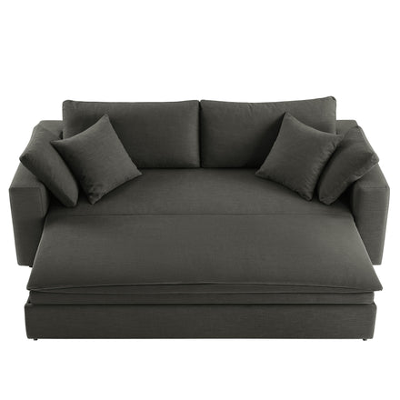 Commix Down Filled Overstuffed Sleeper Sofa in Gray