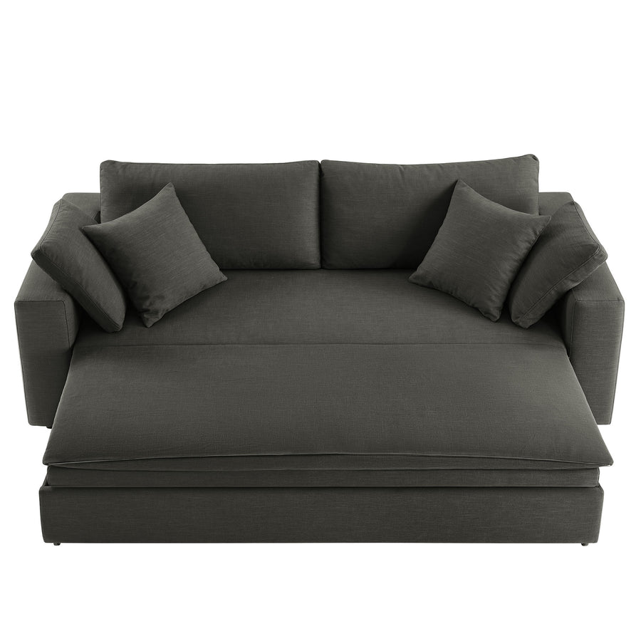 Linden Down Filled Overstuffed Sleeper Sofa in Gray