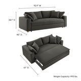 Linden Down Filled Overstuffed Sleeper Sofa in Gray