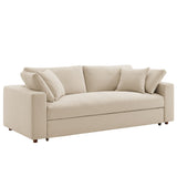 Linden Down Filled Overstuffed Sleeper Sofa in Light Beige
