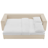 Linden Down Filled Overstuffed Sleeper Sofa in Light Beige