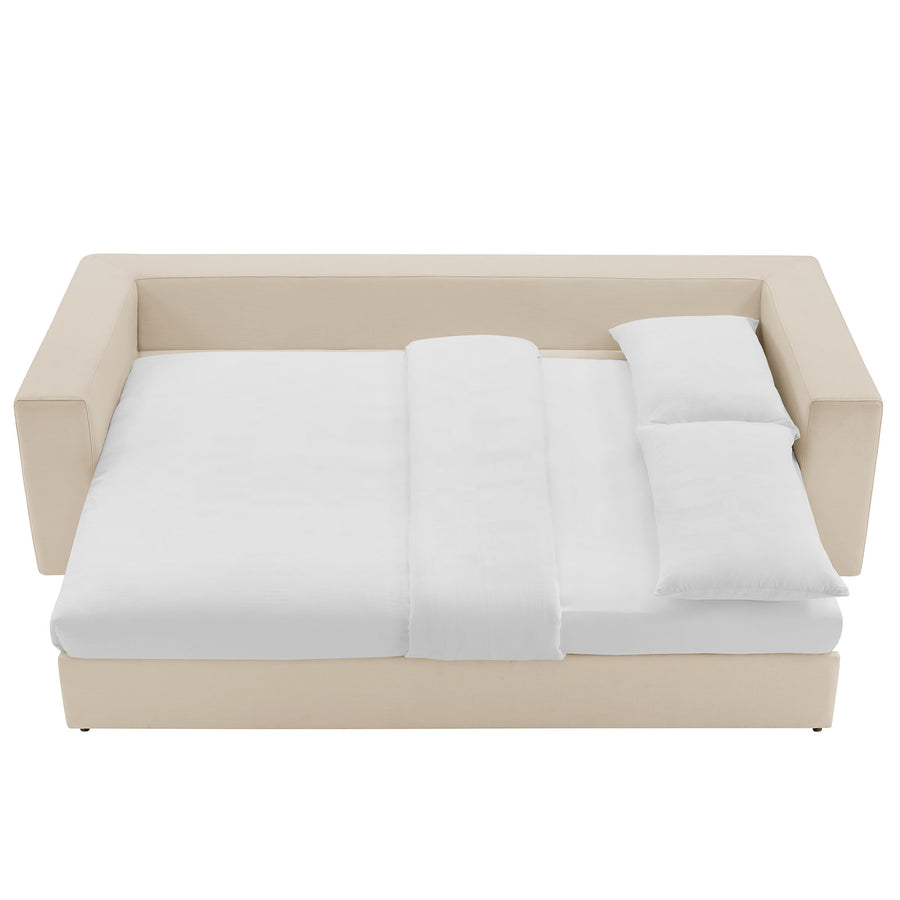 Linden Down Filled Overstuffed Sleeper Sofa in Light Beige