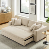 Linden Down Filled Overstuffed Sleeper Sofa in Light Beige