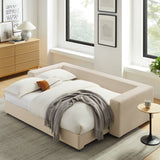 Linden Down Filled Overstuffed Sleeper Sofa in Light Beige