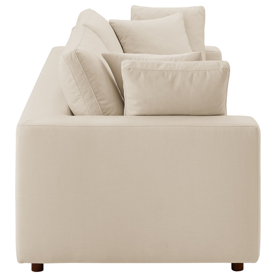 Linden Down Filled Overstuffed Sleeper Sofa in Light Beige