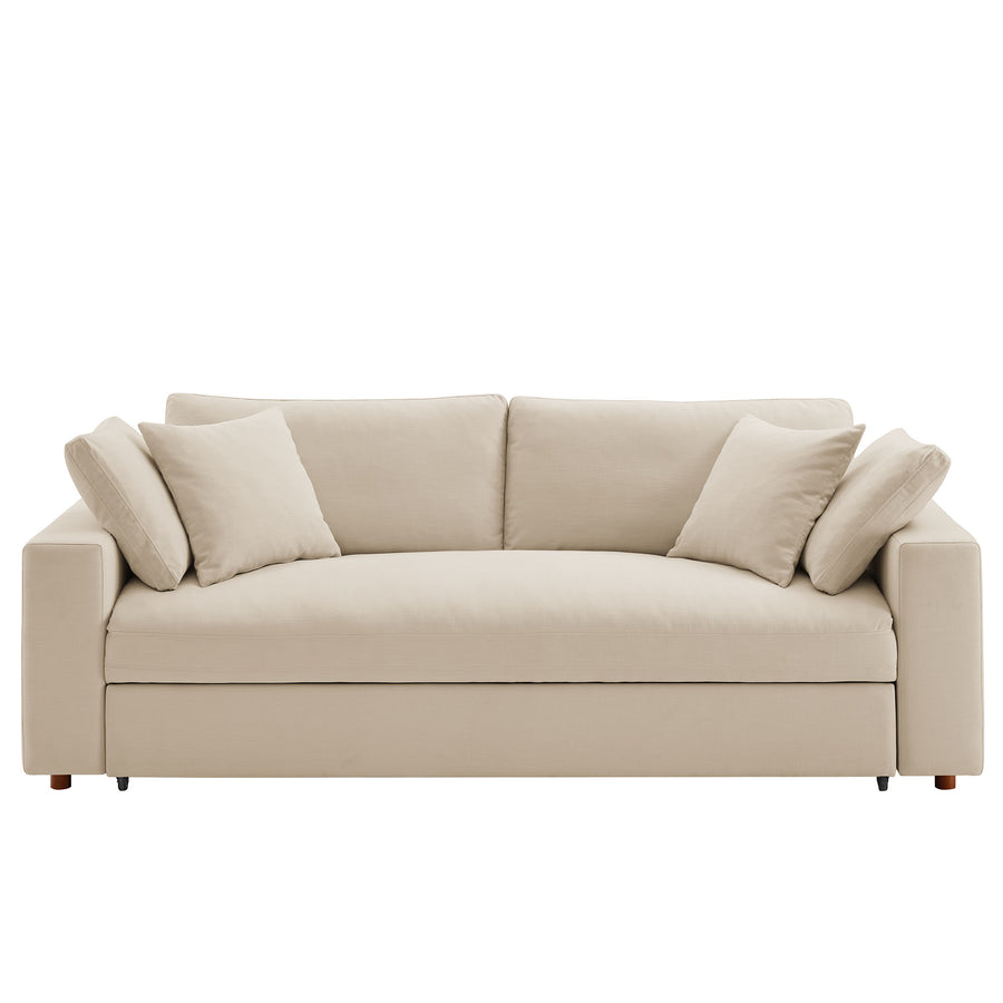 Linden Down Filled Overstuffed Sleeper Sofa in Light Beige