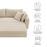 Linden Down Filled Overstuffed Sleeper Sofa in Light Beige