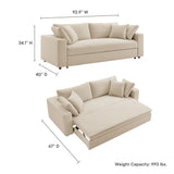 Linden Down Filled Overstuffed Sleeper Sofa in Light Beige
