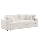 Linden Down Filled Overstuffed Sleeper Sofa in Pure White