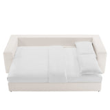 Linden Down Filled Overstuffed Sleeper Sofa in Pure White