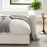 Linden Down Filled Overstuffed Sleeper Sofa in Pure White