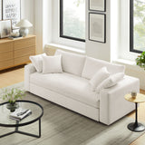 Linden Down Filled Overstuffed Sleeper Sofa in Pure White